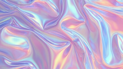 iridescent holographic Abstract trendy background. Holography abstract background in blue pink colors. Hologram color wrinkled pearlescent foil.