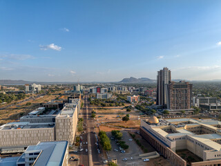 aerial view of Gaborone city, capital of Botswana