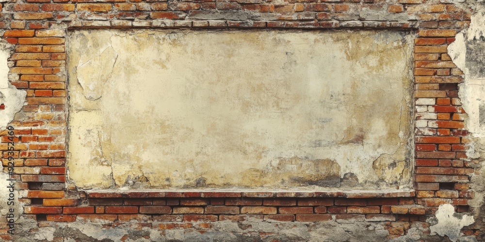 Poster imagine a rustic wall with weathered bricks, ideal for showcasing your unique content, messages, or 