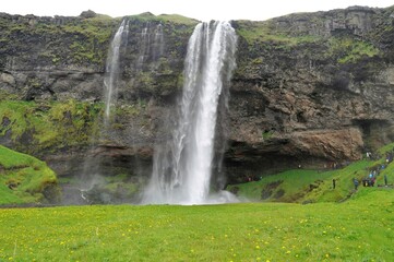 Seljalandsfoss waterfall near the town of Vik, Iceland