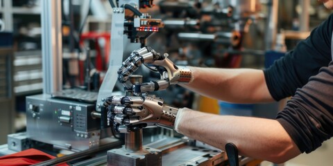 A person working on equipment in an industrial setting, with potential uses including commercial and editorial contexts