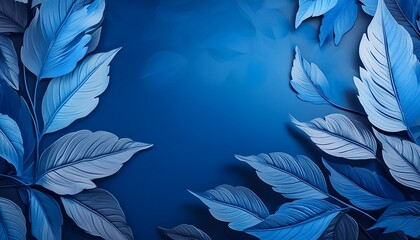 blue leaves on a blue background