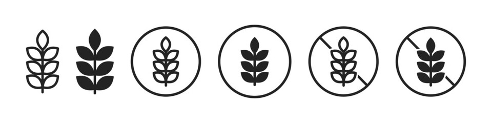 Wheat icon, symbol. Gluten free logo. Non gluten label. Vector