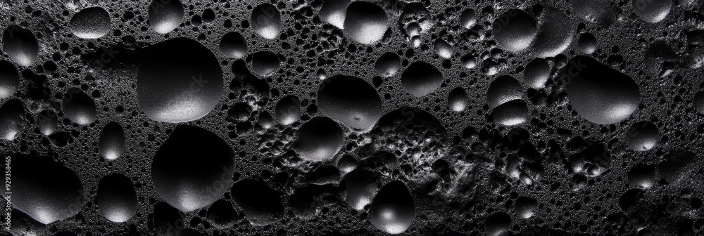 Aufkleber this closeup of textured black polystyrene foam showcases unique patterns, serving as an excellent s