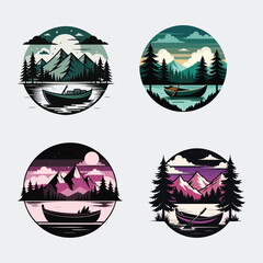 "Silhouette and Colorful Landscape" is a striking artwork that contrasts dark, shadowy foreground elements with a vibrant, colorful background. The silhouetted forms&mdash;perhaps trees, mountains, or anima