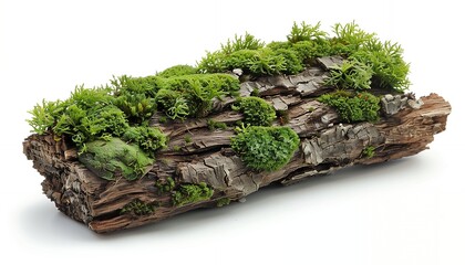 A log covered with vibrant green moss, showcasing natural beauty and ecological diversity.