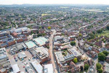 Obraz premium Newbury, Downtown center, Berkshire, South England. Beautiful aerial view