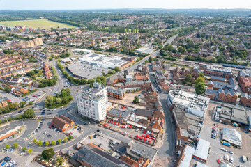Obraz premium Newbury, Downtown center, Berkshire, South England. Beautiful aerial view