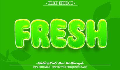 Fresh Vector Text Effect Editable Alphabet Green  Clean Mint Soft