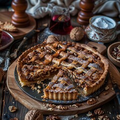 Karydopita - Walnut pie.