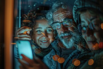 A man and a woman smiling and taking a photo of themselves, possibly on vacation or a special occasion