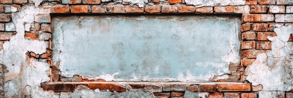 Poster a weathered, aged brick wall with its rustic texture offers distinct visual character and ample spac