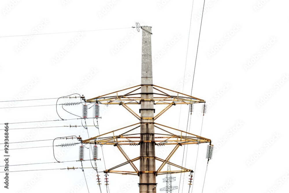 Aufkleber a tall metal pole with power lines above it, suitable for use in infrastructure or utility scenes