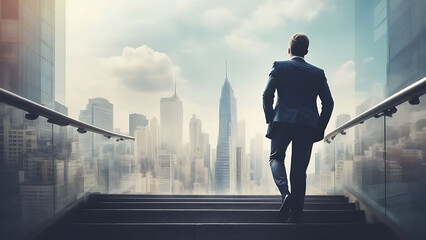 Fototapeta premium businessman walking on the street