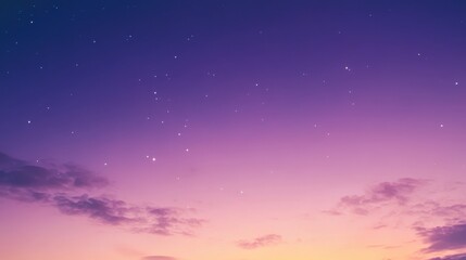 Fototapeta premium A serene twilight sky filled with stars and soft clouds, creating a tranquil atmosphere.