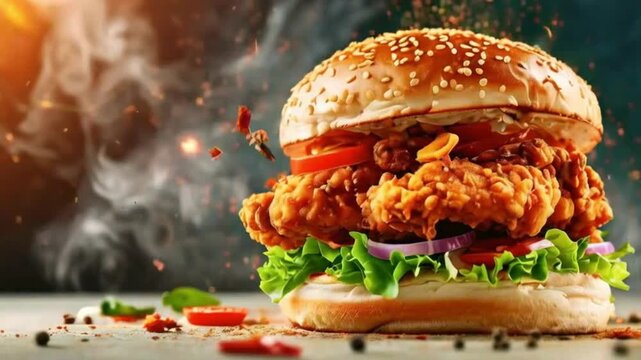 hamburger on the beach