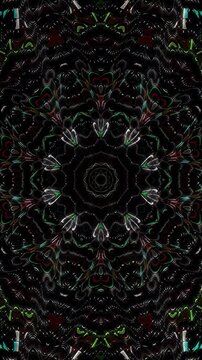 Abstract background moving stripes and flashing with shining light dots. Animation with circles	