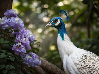 a majestic white peacock

