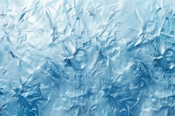 Obraz premium Close-up shot of a frosty window with thick frost covering the glass