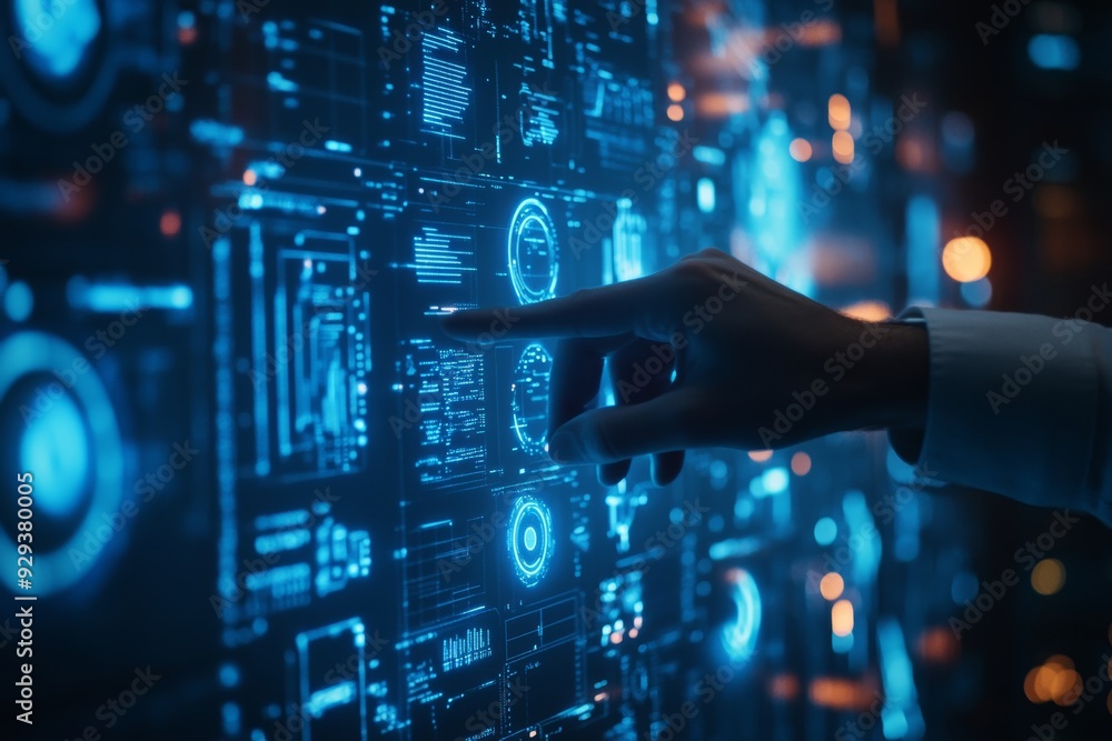 Aufkleber ai data analysis for business technology network in corporate information processing concept