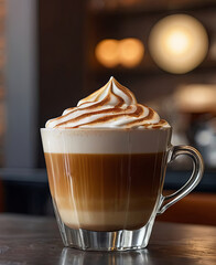 a delicious macchiato coffee with beautiful colours