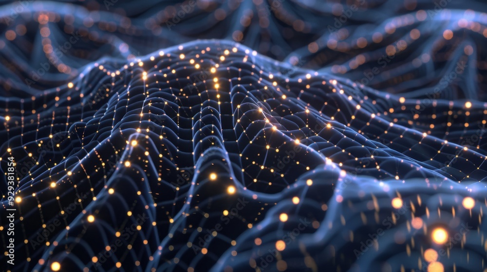 Poster a digital brain composed of glowing lines and nodes, illustrating advanced ai neural networks.