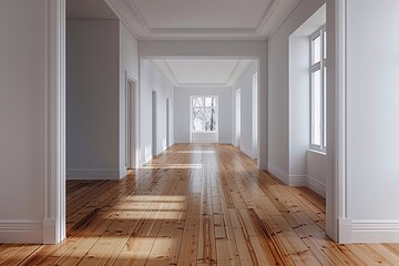 empty room with door and window