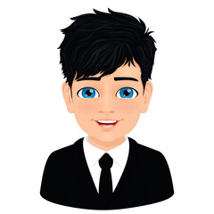 smiling young student with black hair