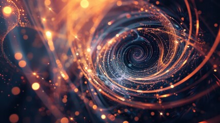 Obraz premium Abstract glowing circle lines with a soft blur effect, creating a dreamy and futuristic visual experience.