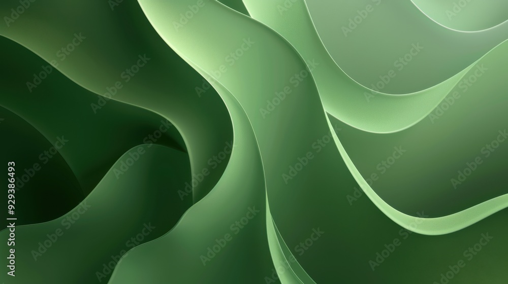 Poster abstract green gradient background with smooth transitions and modern design elements.