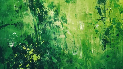 Fototapeta premium Abstract green splashes and brush strokes on a canvas, ideal for artistic and creative backgrounds.