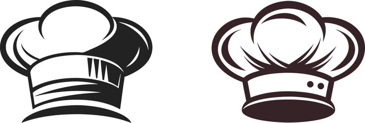 a chef's hat silhouette vector art illustration 