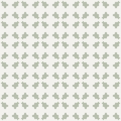 Simple vector geometric seamless pattern in oriental style. Sage green and white color ornament. Abstract background with elegant grid, lattice, curved shapes. Repeated geo design for decor, textile
