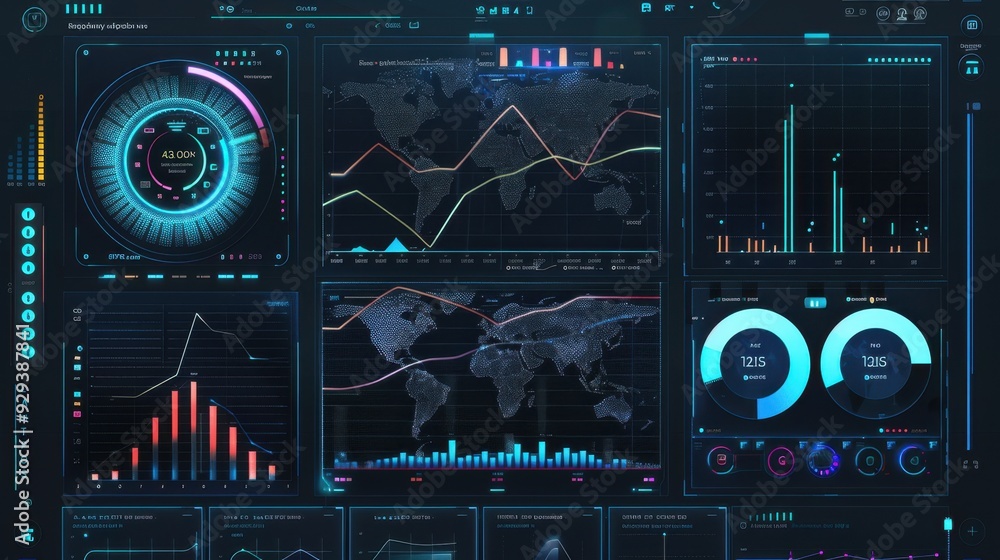Poster ai-powered analytics dashboard showing real-time data trends and visualizations.