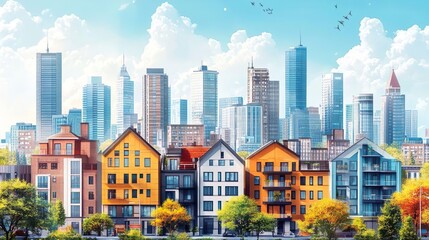 Modern cityscapes depicting different types of cityscapes in detail photo