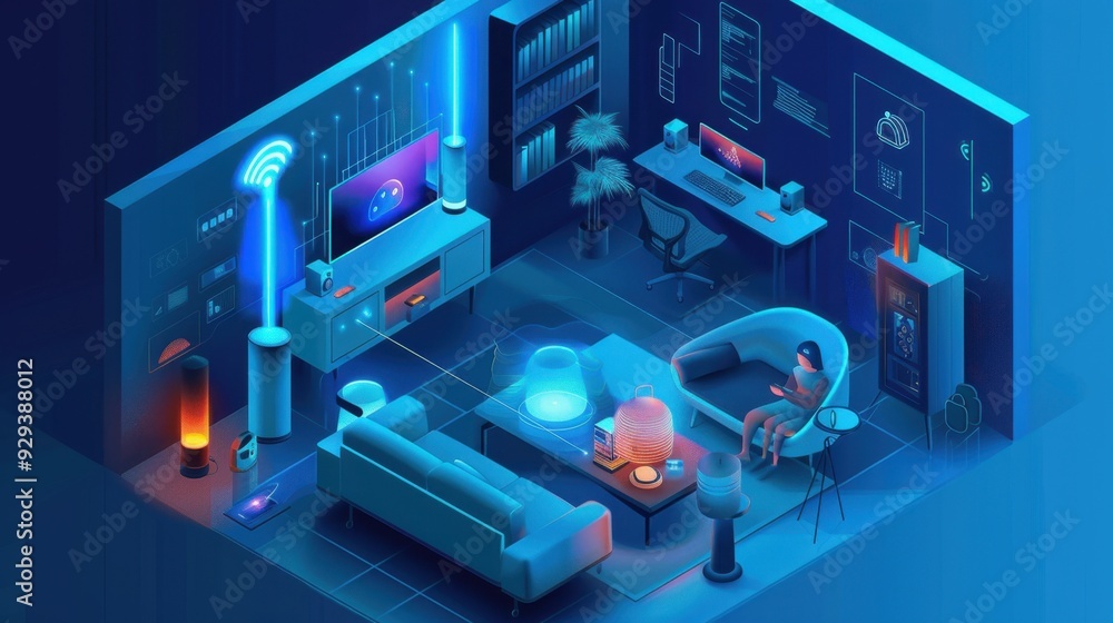 Poster ai-powered home assistant interacting with users through voice commands and smart devices.