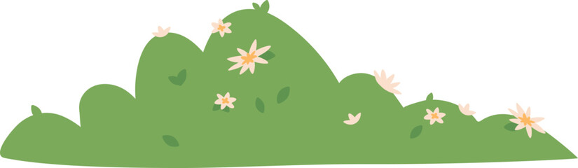 Green bush color icon. Summer nature botany