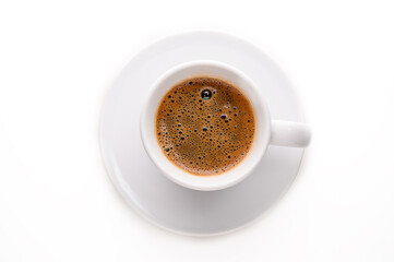 Cup of coffee from above