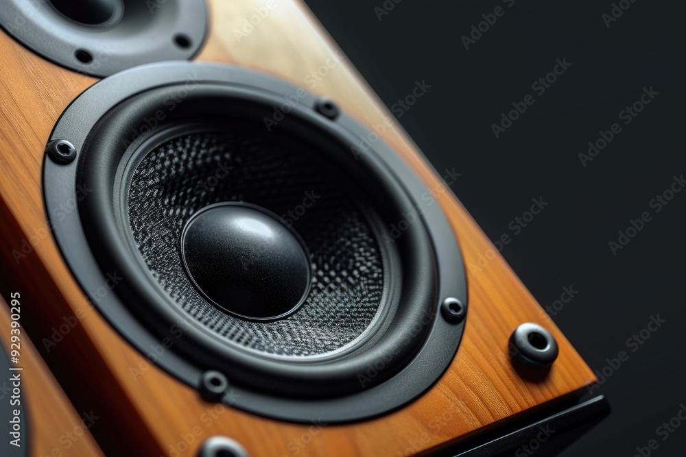 Aufkleber a detailed view of a speaker sitting on a table
