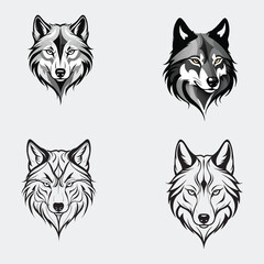 "Silhouette Wolf Head Vector" is a sleek and powerful design that captures the essence of a wolf in a minimalist, shadowed form. The artwork features the distinct profile of a wolf's head, with sharp 