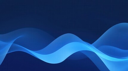 Fototapeta premium A smooth wave pattern in various shades of blue against a dark background.
