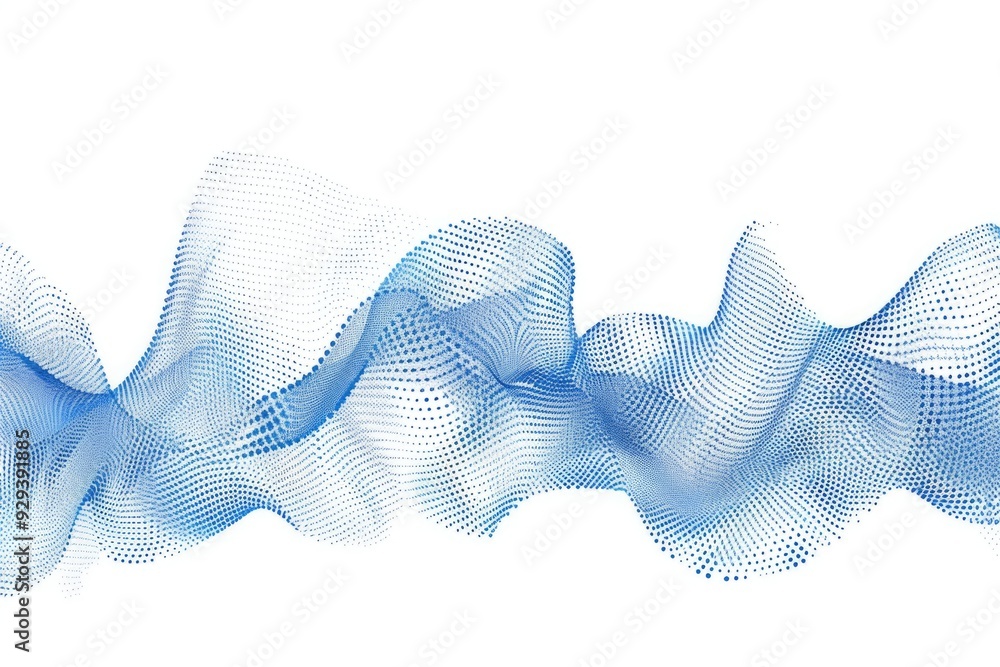 Poster a stylized representation of a blue wave on a white background, suitable for use in designs and comp