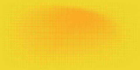 Dots halftone yellow orange color pattern gradient texture with technology digital background. Pop art comics style.