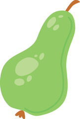 Green pear color icon. Sweet fresh fruit