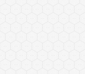 Vector abstract minimalist geometric pattern with hexagonal grid, wavy shapes, curved lines, stripes. Subtle minimal white and gray texture. Elegant modern luxury background. Repeatable geo design