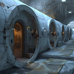 Orbital Colony Living Quarters 3D Rendering - Innovating Space Living for Future Generations