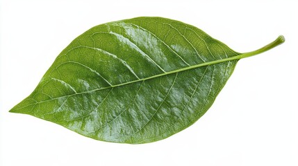 Obraz premium Fresh Green Leaf, Isolated On White Background, Perfect For Eco-Friendly And Nature-Themed Campaigns . Generative ai