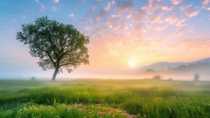 Fototapeta premium Free good morning scene wallpaper background photo