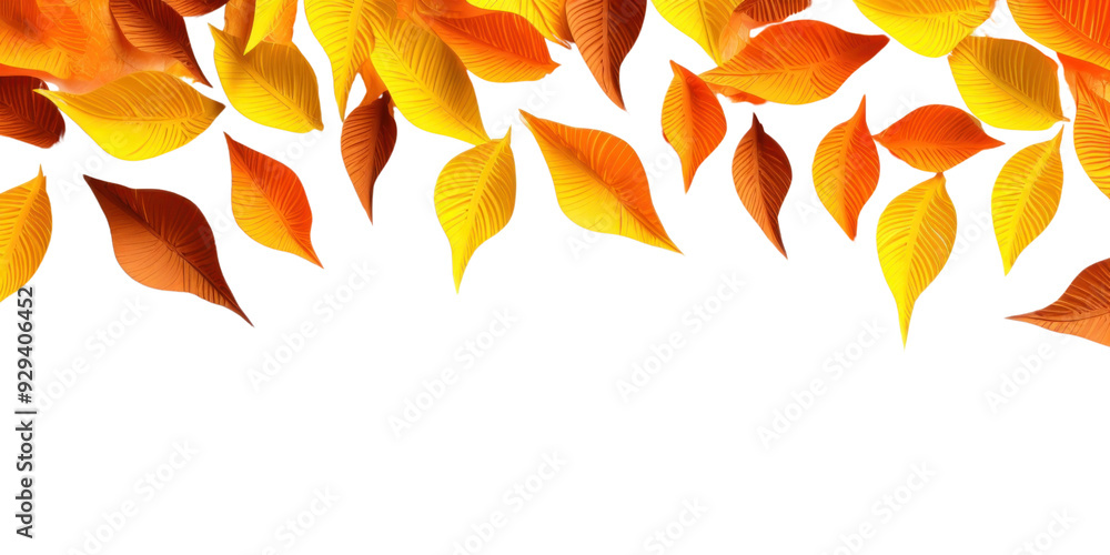 Wall mural png autumn leaves border backgrounds pattern autumn.