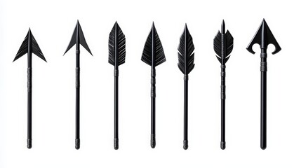 Black Arrow Designs, Isolated On White Background, Perfect For Directional Signs And Infographics. . Generative ai